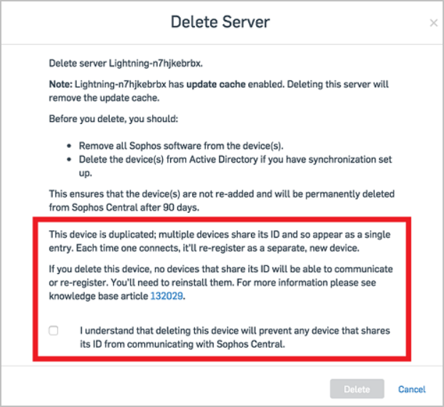 Sophos Central Admin Duplicate Device Frequently Asked Questions