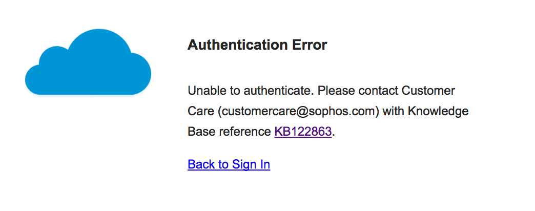 Authentication Error