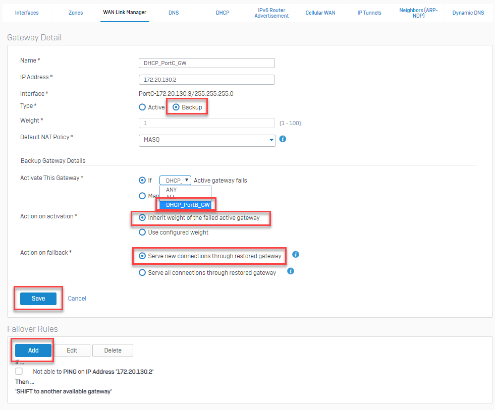 Sophos Firewall: Configure redundant internet connection using WAN Link ...