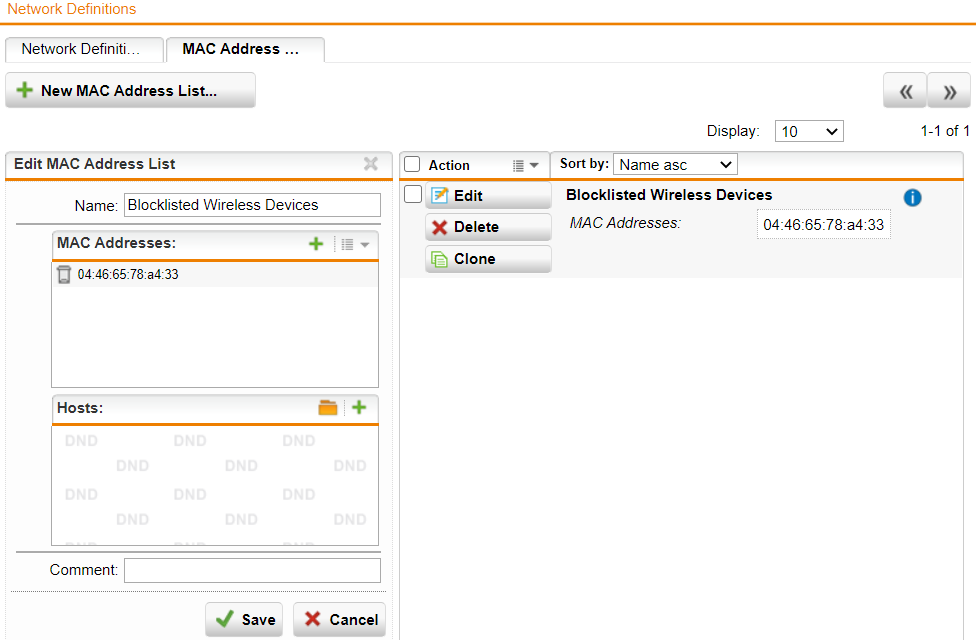 Sophos UTM: Control wireless access using MAC address lists