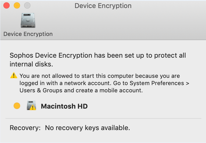 Sophos Central Device Encryption No Recovery Keys Available 2398