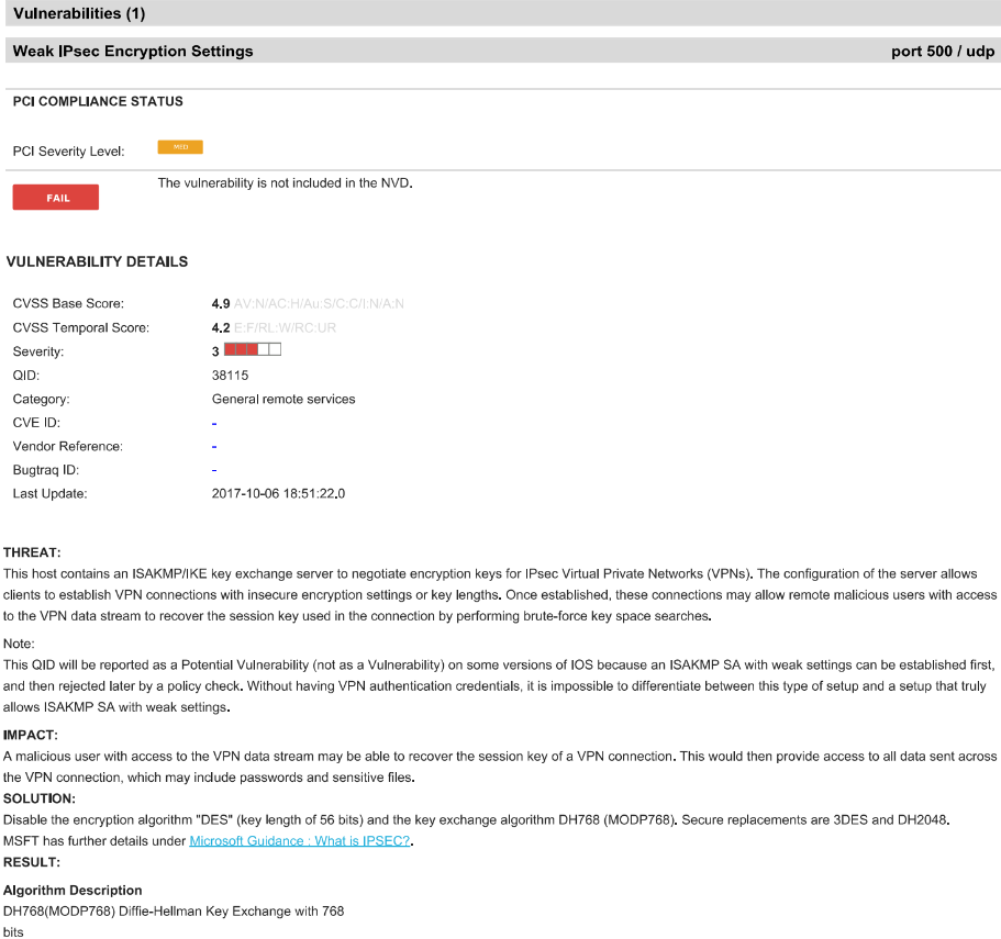 Sophos UTM: PCI compliance scan fails due to weak VPN security ...
