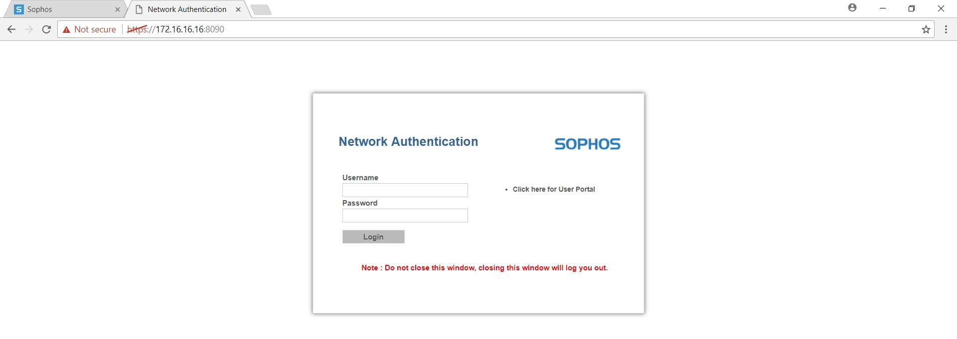Sophos XG Firewall: Webadmin とキャプティブポータルの認証ページで