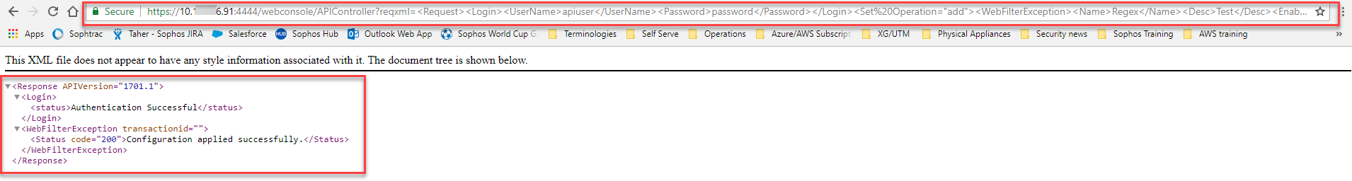 Sophos XG Firewall: API を使用して Web 例外をインポートする手順