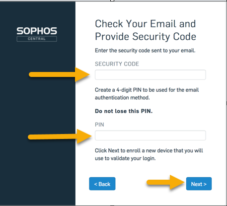 Sophos Central Enterprise ダッシュボードでの MFA (Multi-Factor