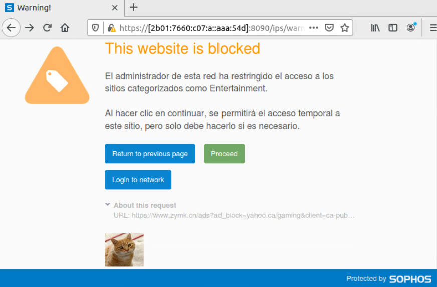 Sophos Firewall: DPI mode web filtering block page behavior changes